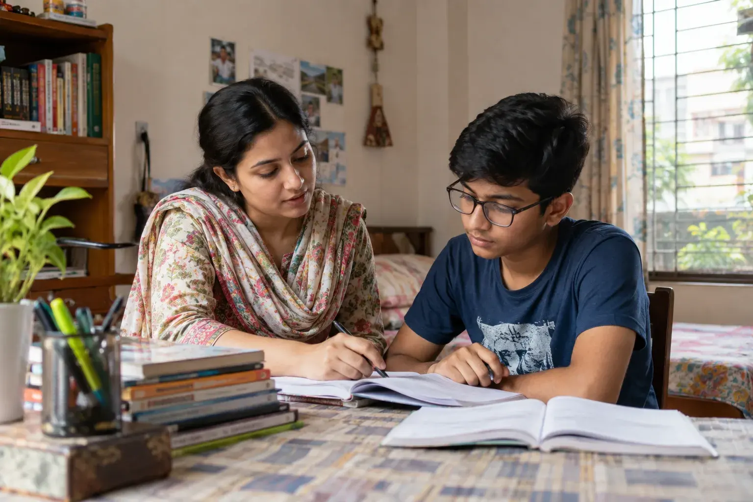 টিউশন ও হোম টিউটর — প্রতীকী ছবি, AI দিয়ে তৈরি; বাস্তব কোনো দোকান বা খামার নয়