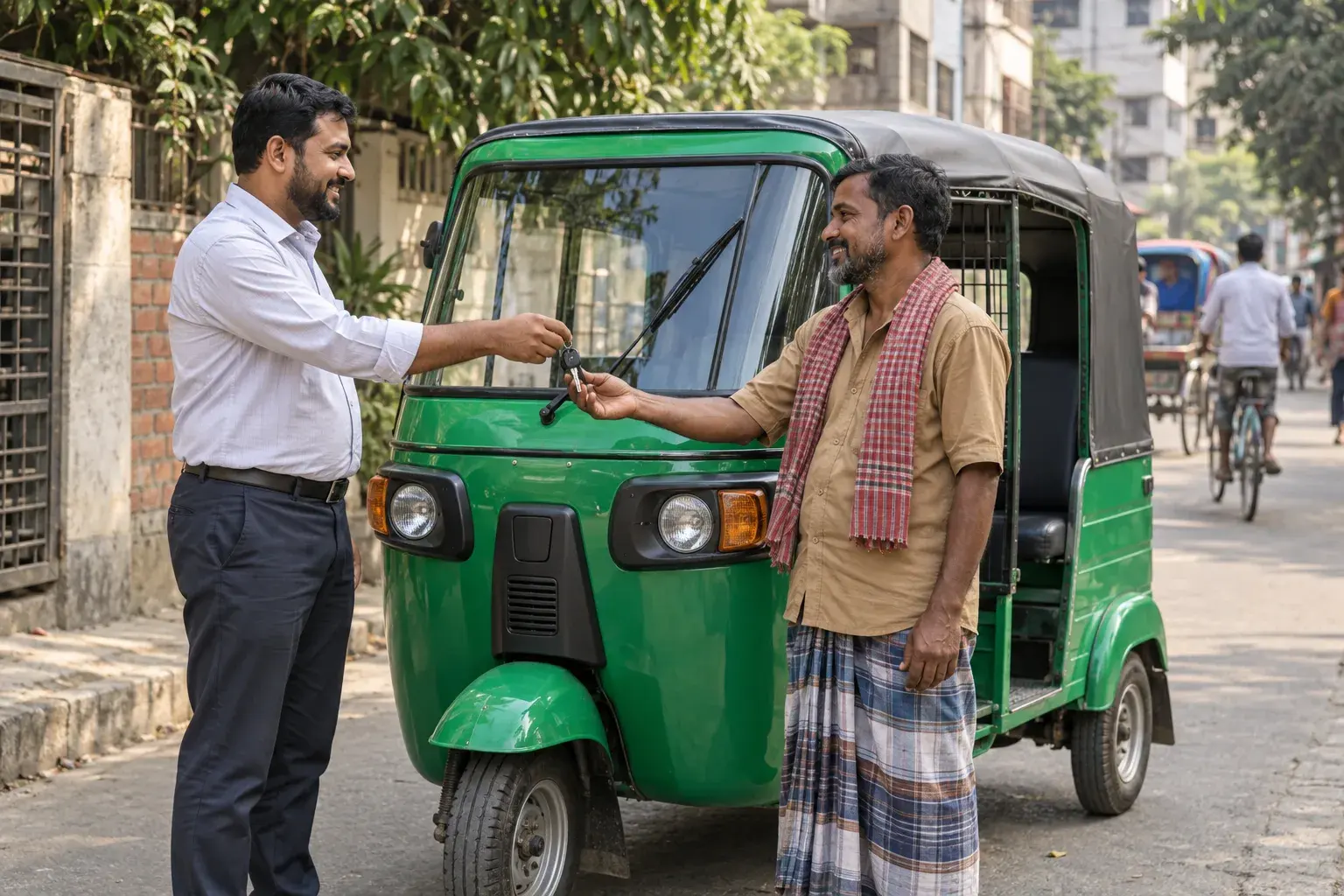 সিএনজি ও অটোরিকশা ভাড়া — প্রতীকী ছবি, AI দিয়ে তৈরি; বাস্তব কোনো দোকান বা খামার নয়